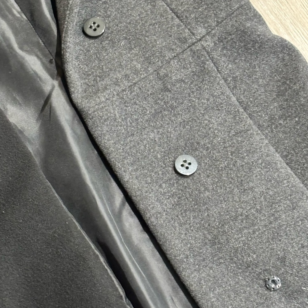 90s Vintage Rothschild Black Grey Girls Wool Pea Coat Size 6x - Picture 7 of 9